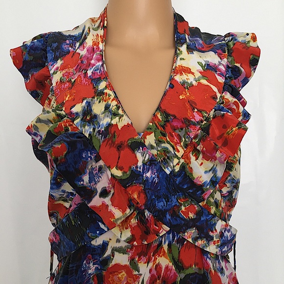 Anthropologie Postella Silk Halter Floral Dress - Picture 3 of 16